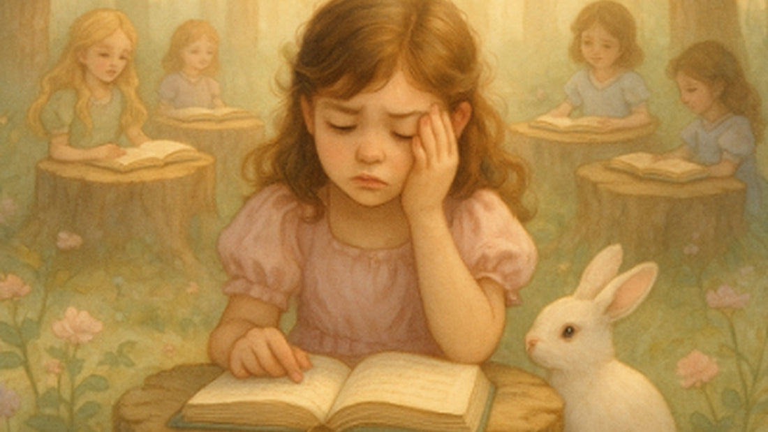 Girl Struggling to Read