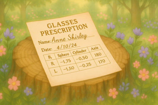 Prescription for Rx Glasses with Anne Shirley as Patient Name