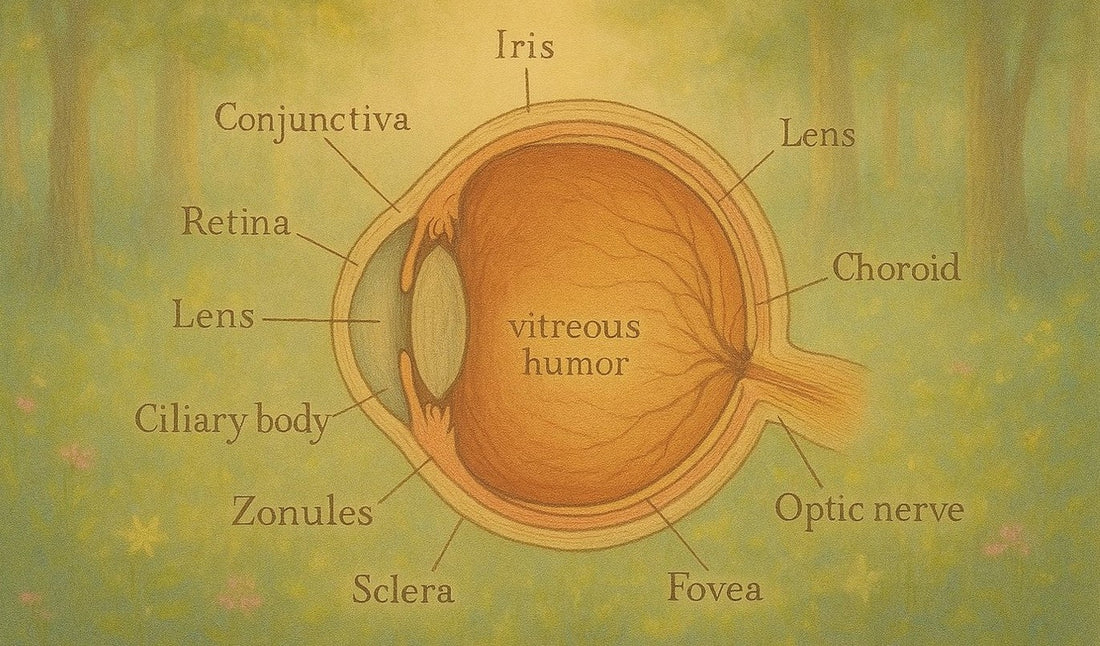 Diagram of the anatomical parts of the eye
