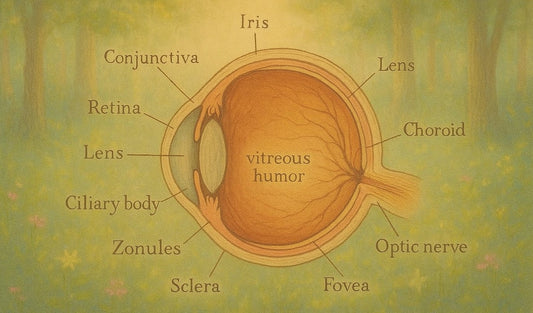 Diagram of the anatomical parts of the eye