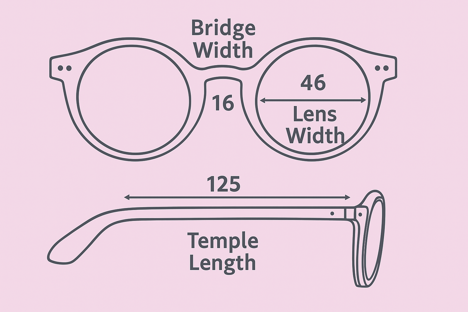 Diagram of frame measurements