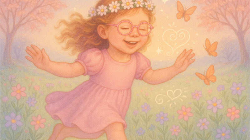 Girl running happily outside