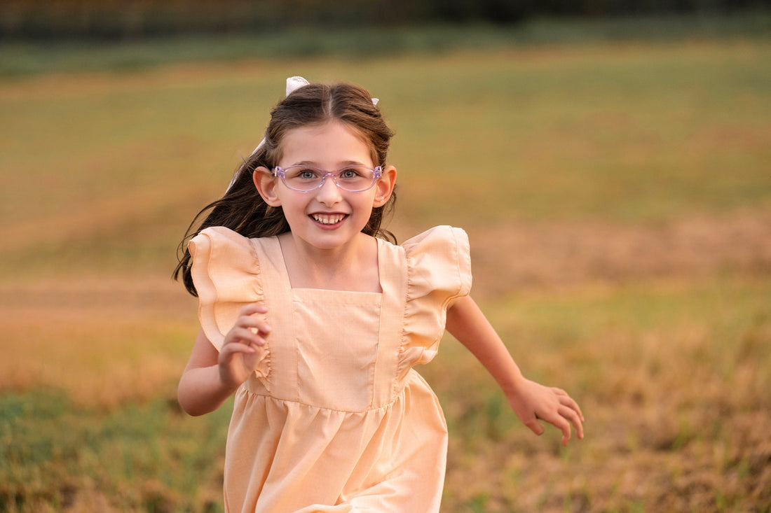 Girl running outside in nature