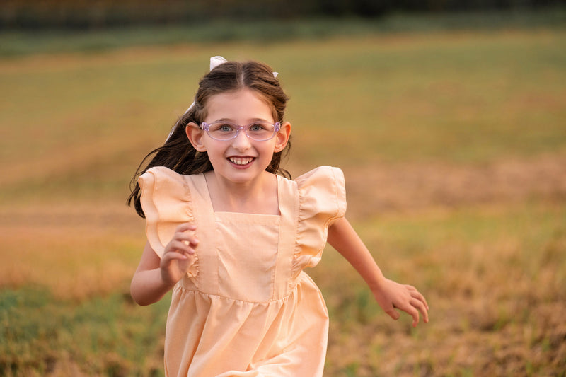 Girl running outside in nature
